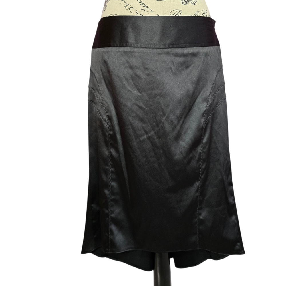 Candie's Black Satin Sexy Y2k High-low Ruched Skirt Size 5